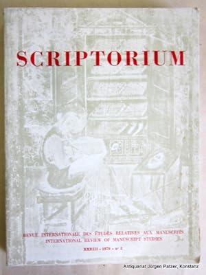 Imagen del vendedor de Revue internationale des tudes relatives aux manuscrits. International Review of Manuscript Studies. Jg. XXXIII, No. 2. Bruxelles 1979. Kl.-4to. Mit Tafelabbildungen. S. 163-357 u. "Bulletin Codicologique" S. 115-221. Or.-Kart.; leichte Gebrauchsspuren. a la venta por Jrgen Patzer