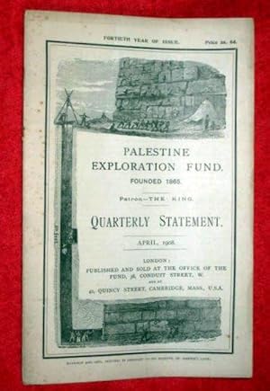 Bild des Verkufers fr Palestine Exploration Fund Quarterly Statement OCTOBER 1906. A Society for the Investigation of the Archaeology,Topography,Geology,Physical Geography, of Holy Land. WEIGHTS Found in JERUSALEM, MADEBA, M'KAUR & CALLIERHOE, ARCH of TITUS zum Verkauf von Tony Hutchinson