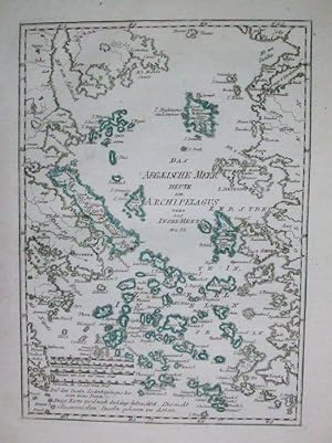 Bild des Verk�ufers f�r Karte des �g�ischen Meeres. Im Norden Chalkidiki und die Dardanellen, westlich das griechische Festland, im Osten die Westk�ste Kleinasiens. zum Verkauf von Antiquariat Martin Barbian & Grund GbR