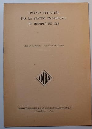 Bild des Verkufers fr Travaux effectus par la station d'agronomie de Quimper en 1956 zum Verkauf von Aberbroc