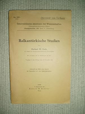Bild des Verkufers fr Balkantrkische Studien zum Verkauf von Expatriate Bookshop of Denmark