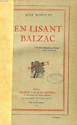 Image du vendeur pour EN LISANT BALZAC mis en vente par Le-Livre