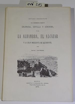 Bild des Verkufers fr Estudio descriptivo de los monumentos arabes de Granada, Sevilla y Cordoba (Arquitecturas de los precursores) (Spanish Edition) zum Verkauf von Antiquariat Trger