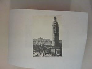 Blick über die Dächer des Marktes von Löwenberg [schwarz-weiß-Postkarte]