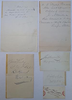 Collection of six signatures and autographed notes