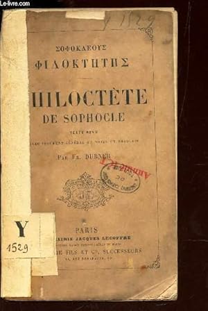 Bild des Verkufers fr PHILOCTETE DE SOPHOCLE - TEXTE REVU. zum Verkauf von Le-Livre