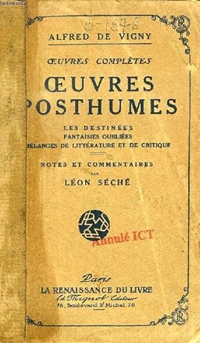 Bild des Verkufers fr OEUVRES POSTHUMES zum Verkauf von Le-Livre