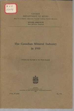 Imagen del vendedor de The Canadian Mineral Industry in 1935 a la venta por Bookfeathers, LLC