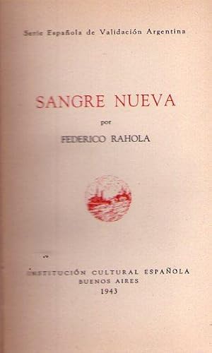 Bild des Verkufers fr SANGRE NUEVA zum Verkauf von Buenos Aires Libros