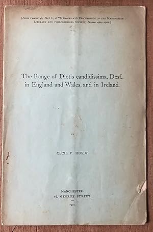 Image du vendeur pour The Range Of Diotis Candidissima, Desf., In England And Wales, And In Ireland From Volume 46 Part I Of Memoirs And Proceedings Of The Manchester Literary And Philosophical Society Session 1901 - 1902 + ORIGINAL PHOTOS Of DIOTIS USED IN PAPER + 2 ORIGINAL LETTERS TO THE AUTHOR. EXTREMELY SCARCE mis en vente par Deightons