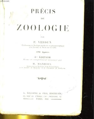 Bild des Verkufers fr PRECIS DE ZOOLOGIE zum Verkauf von Le-Livre