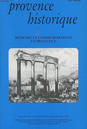 Image du vendeur pour PROVENCE HISTORIQUE, TOME XLVIII, FASC. 193, JUILLET-SEPT. 1998 mis en vente par Le-Livre