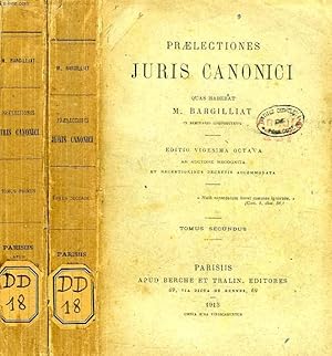 Seller image for PRAELECTIONES JURIS CANONICI, 2 TOMES for sale by Le-Livre