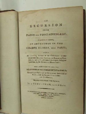 Seller image for An Excursion From Paris To Fontainebleau for sale by Kennys Bookstore