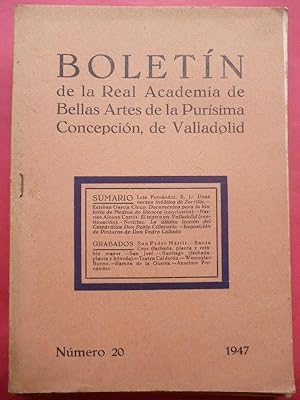 Seller image for Boletn de la Real Academia de Bellas Artes de la Pursima Concepcin de Valladolid. Ao 1947, n 20 for sale by Carmichael Alonso Libros