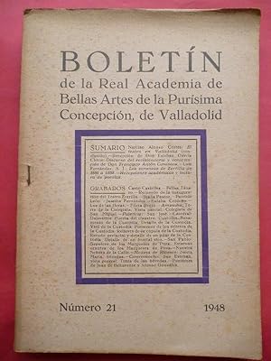 Seller image for Boletn de la Real Academia de Bellas Artes de la Pursima Concepcin de Valladolid. Ao 1947, n 21 for sale by Carmichael Alonso Libros