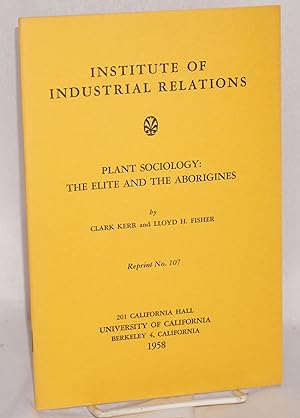 Immagine del venditore per Plant sociology: the elite and the aborigines venduto da Bolerium Books Inc.