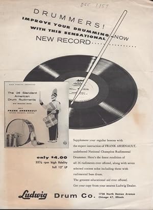 Drummers! Improve your Drumming Ad for Arsenault's LP Recording of The 26 Standard American Drum ...