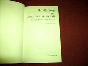 Bild des Verkufers fr Handlexikon zur Literaturwissenschaft. zum Verkauf von Der-Philo-soph