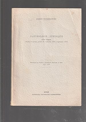 Seller image for Papyrologie Juridique 18em Rapport (textes et Travaux Publies De Septembre 1970 a Septembre 1973. Excerptum Ex Studia et Documenta Historiae et Iuris XLI - 1975 for sale by Meir Turner