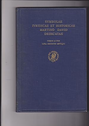Bild des Verkufers fr Symbolae Ivridicae et Historicae Martino David Dedicatae. Tomus Alter [=Book One, but this is VOLUME II, only], Iura Orientis Antiqui zum Verkauf von Meir Turner