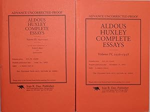 Imagen del vendedor de Aldous Huxley Complete Essays Volume III, 1930-1935 and Volume IV, 1936-1938 a la venta por Gaabooks