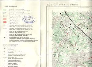 Bild des Verkufers fr Landeskarte 1 : 25000 von Andelfingen, Nr. 1052. Beilagen zu: Ttigkeitsberichte der Naturforschenden Gesellschaft Baselland, Band 30. zum Verkauf von Antiquariat Bookfarm