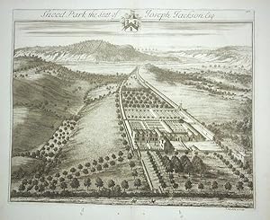 Original Engraved Antique Print Illustrating a Birdseye View of Sneed Park in Gloucestershire, Th...