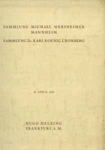 Bild des Verkufers fr Sammlung Michael Wertheimer, Mannheim. Sammlung Karl Koenig, Cronberg i. T. und anderer Privatbesitz. Steinzeug, Fayencen, Porzellan, Glser, schweizer Scheiben, Mbel und Lster, Gobelins, Textilien, Teppiche. zum Verkauf von Antiquariat Weinek