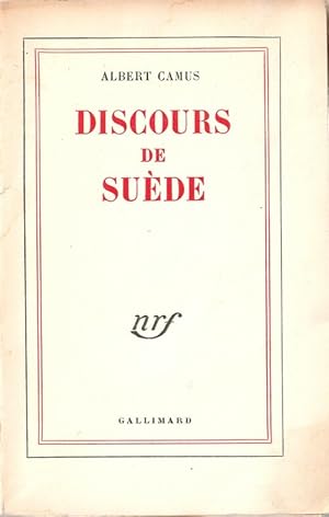 Imagen del vendedor de Discours de Sude. ( Un des 210 exemplaires numrots sur pur fil ). a la venta por Librairie Victor Sevilla