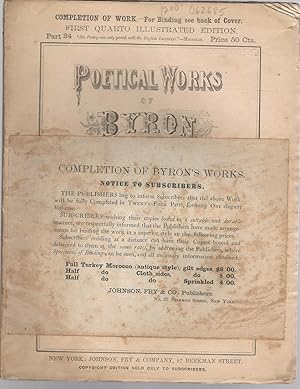 Imagen del vendedor de Poetical Wotks of Byron: First Quarto Illustrated Editioj, Part 24 a la venta por Dorley House Books, Inc.