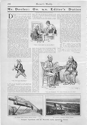 Seller image for PRINT: "Mr Dooley: ON an Editor's Duties".Satirical Essay w/3 engraings from Harper's Weekly, August 3, 1901 for sale by Dorley House Books, Inc.