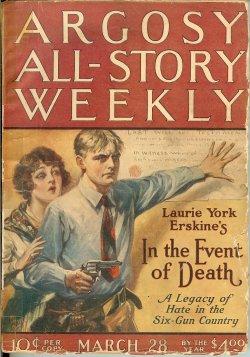 Immagine del venditore per ARGOSY ALL-STORY Weekly: March, Mar. 28, 1925 ("The Radio Beasts") venduto da Books from the Crypt