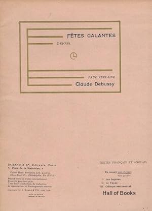 Fetes Galantes: 2nd Recueil. Vocal Score