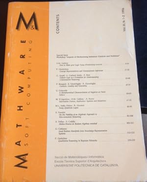 MATHWARE & SOFT COMPUTING. VOL. III, Nº 1-2 1996.