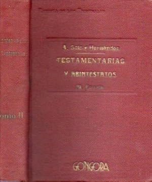 Bild des Verkufers fr TESTAMENTARIAS Y ABINTESTATOS. Tomo II. 3 ed. zum Verkauf von angeles sancha libros