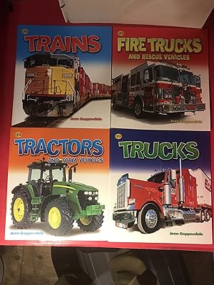 Fire Trucks and Rescue Vehicles, Tractors and Farm Vehicles, Trucks, Trains 4 Volumes