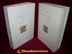 Bild des Verkufers fr Cours et Leons  l'Acadmie de la Grande Chaumire ------------ 2 volumes / 2 : ------ TOME 1 , Cours ( 1909 - 1910 ) + TOME 2 , Leons ( 1909-1922 ) zum Verkauf von Okmhistoire