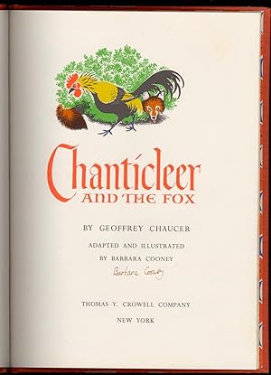 Imagen del vendedor de Chanticleer and the Fox a la venta por First Coast Books