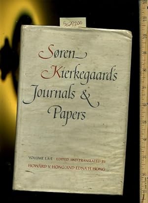 Immagine del venditore per Soren Kierkegaard's Journals and Papers : Volume I / One / 1 A to E [theology and Philosophy, Danish Philosopher, Hegelianism, Denmark, God, Church, Ethics, emotions, feelings, Meaning of life] venduto da GREAT PACIFIC BOOKS