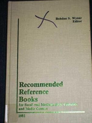 Immagine del venditore per Recommended Reference Books for Small and Medium-sized Libraries and Media Centers venduto da Lotzabooks