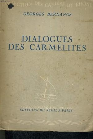 Bild des Verkufers fr Dialogues des Carmlites zum Verkauf von Le-Livre