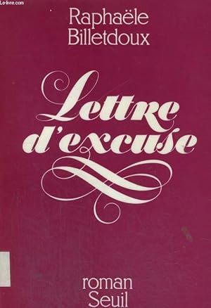 Seller image for Lettre d'excuse for sale by Le-Livre