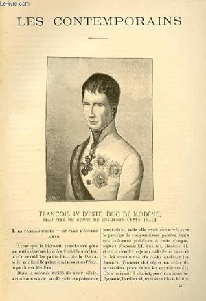 Seller image for Franois IV d'Este, duc de Modne, beau-pre du comte de Chambord (1779-1846). LES CONTEMPORAINS N94 for sale by Le-Livre