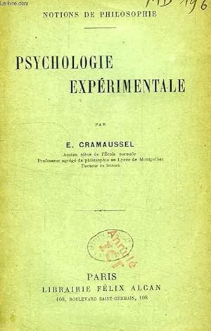 Image du vendeur pour PSYCHOLOGIE EXPERIMENTALE mis en vente par Le-Livre