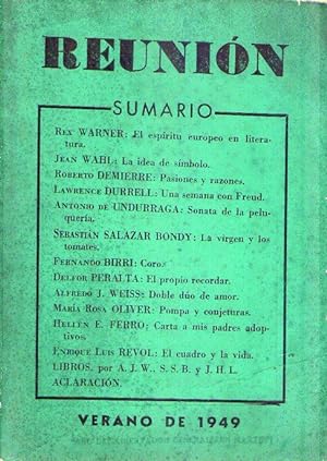 Seller image for REUNION - No. 4 - Ao I, primavera de 1949 for sale by Buenos Aires Libros
