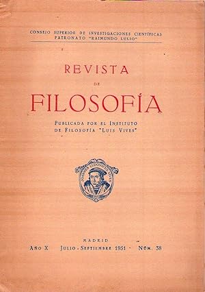 REVISTA DE FILOSOFIA - No. 38 - Año X. Julio - septiembre 1951