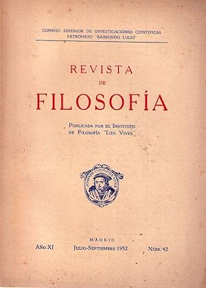 REVISTA DE FILOSOFIA - No. 42 - Año XI. Julio - septiembre 1952