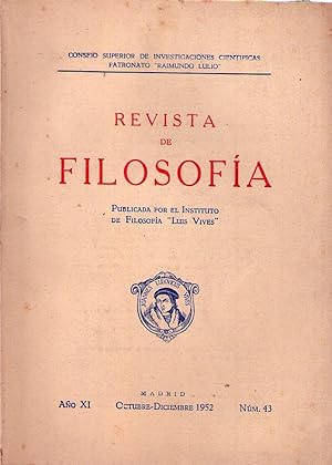 REVISTA DE FILOSOFIA - No. 43 - Año XI. Octubre - diciembre 1952