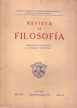 REVISTA DE FILOSOFIA - No. 62 - Año XVI. Julio - septiembre 1957